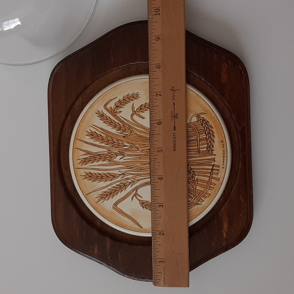 M. Kamenstein Wheat Bread Plate Wood Base Glass Cloche Dome Charcuterie Board - Picture 14 of 16